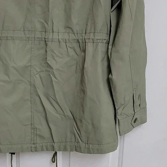 Banana Republic Lightweight Hooded Anorak Field Jacket Olive Nylon Size Med - Picture 9 of 11